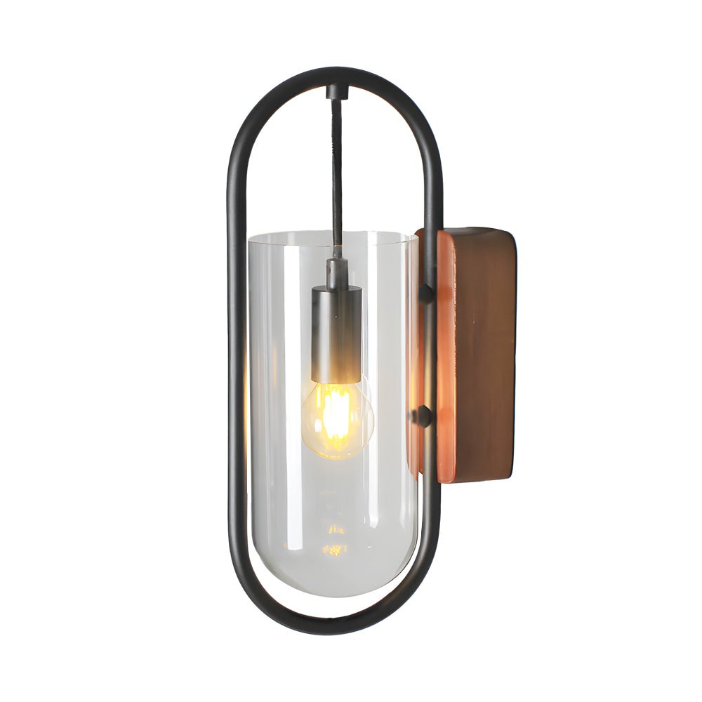 Nordic Wood & Glass Wall Sconce with 3-Step Dimming LED