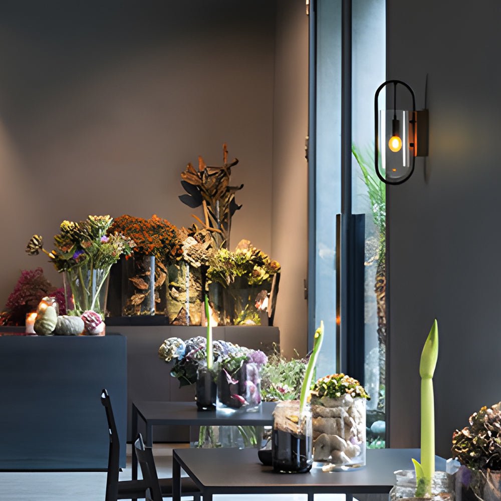 Nordic Wood & Glass Wall Sconce with 3-Step Dimming LED