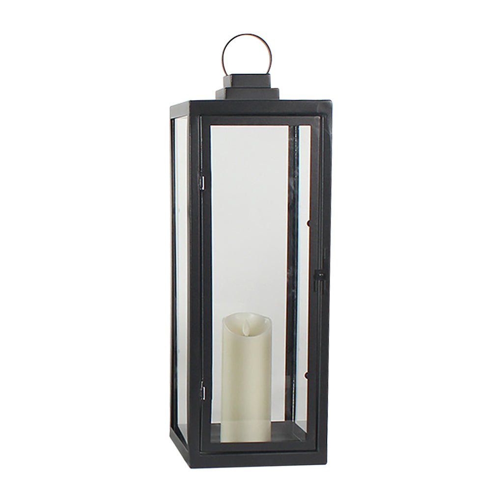 Modern Glass Outdoor Lantern with LED - Portable Rechargeable