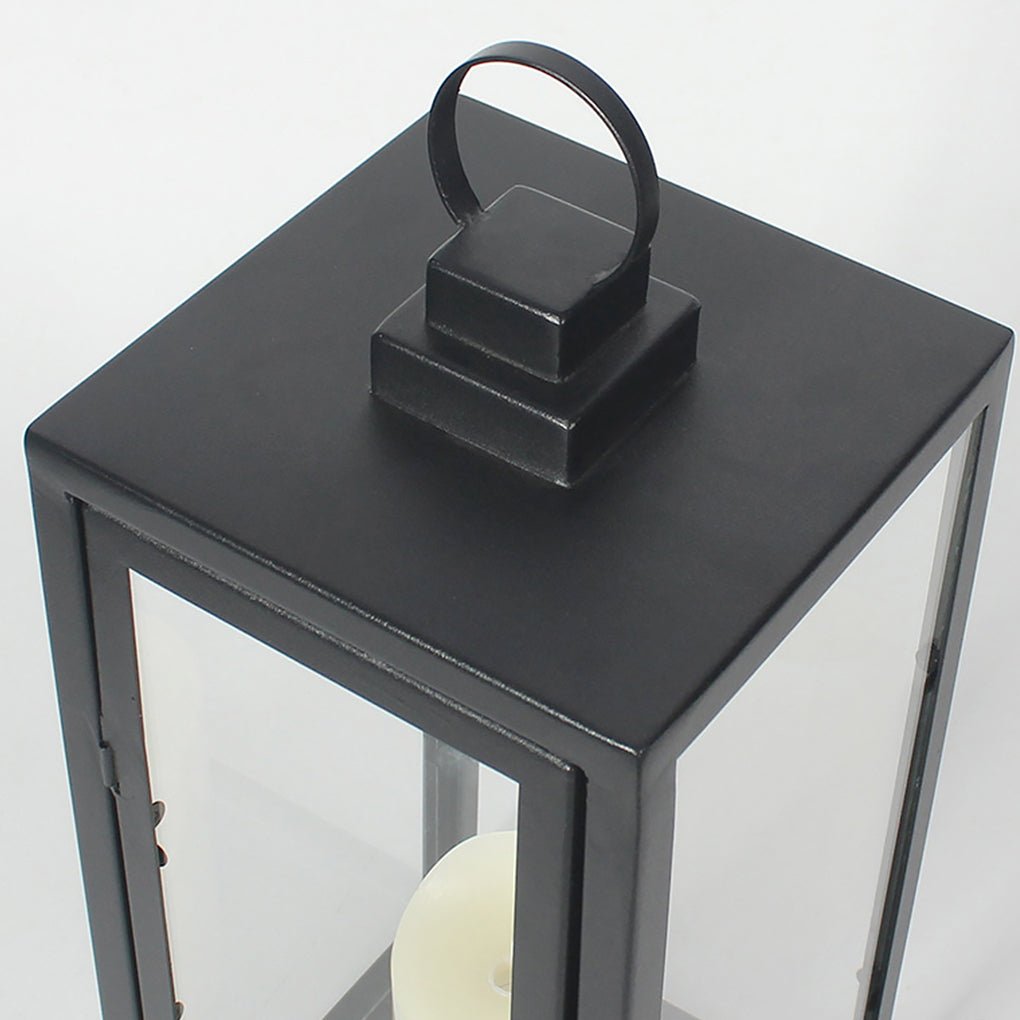 Modern Glass Outdoor Lantern with LED - Portable Rechargeable