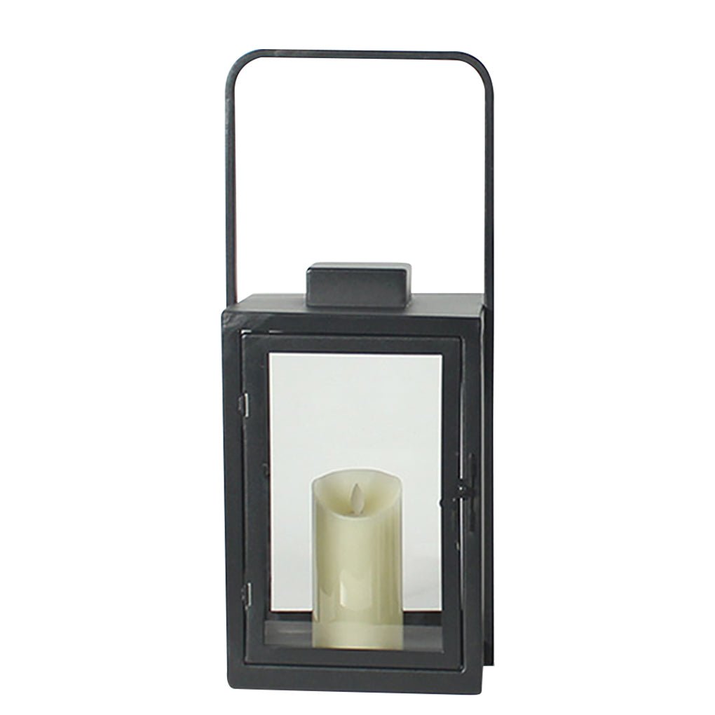 Modern Glass Outdoor Lantern with LED - Portable Rechargeable