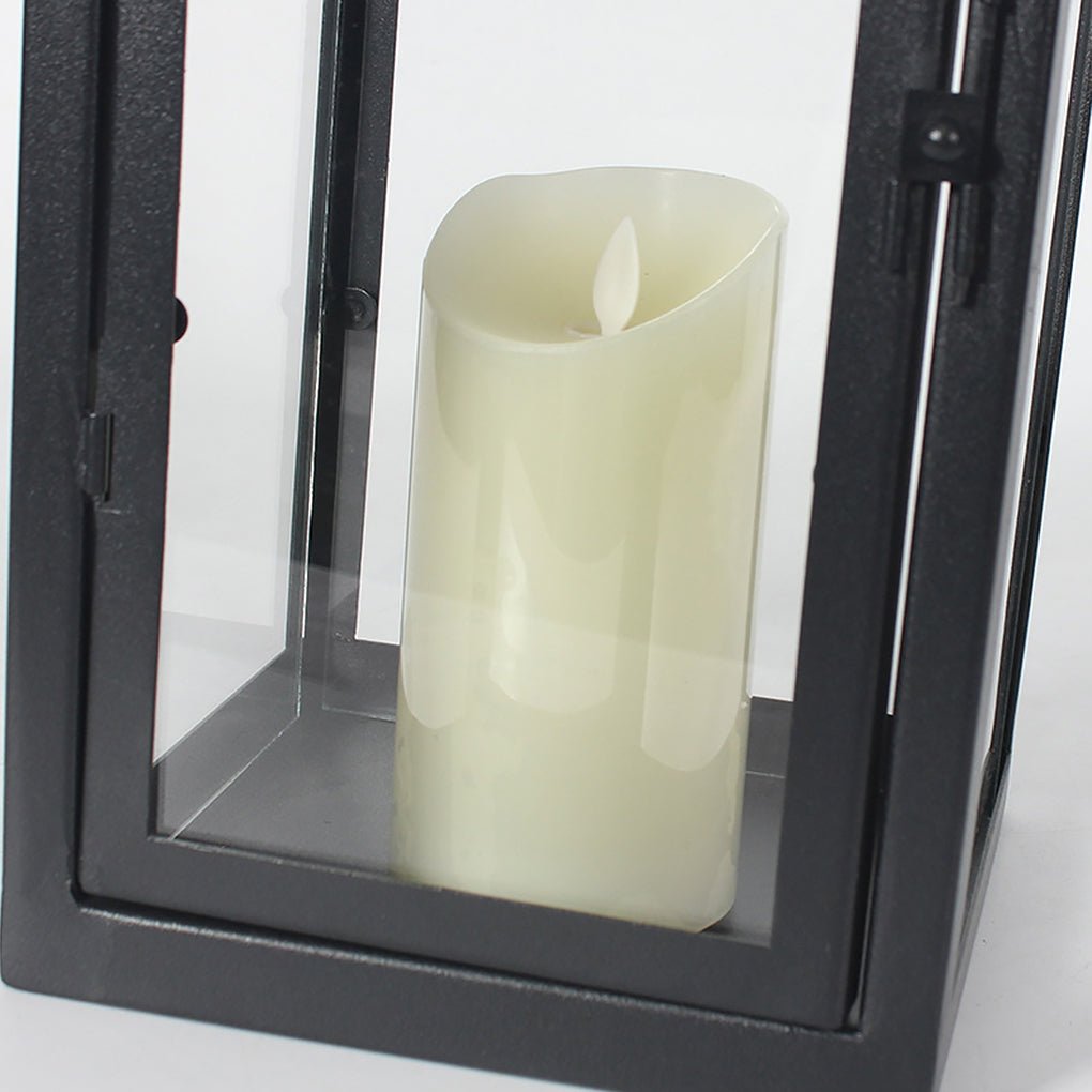 Modern Glass Outdoor Lantern with LED - Portable Rechargeable
