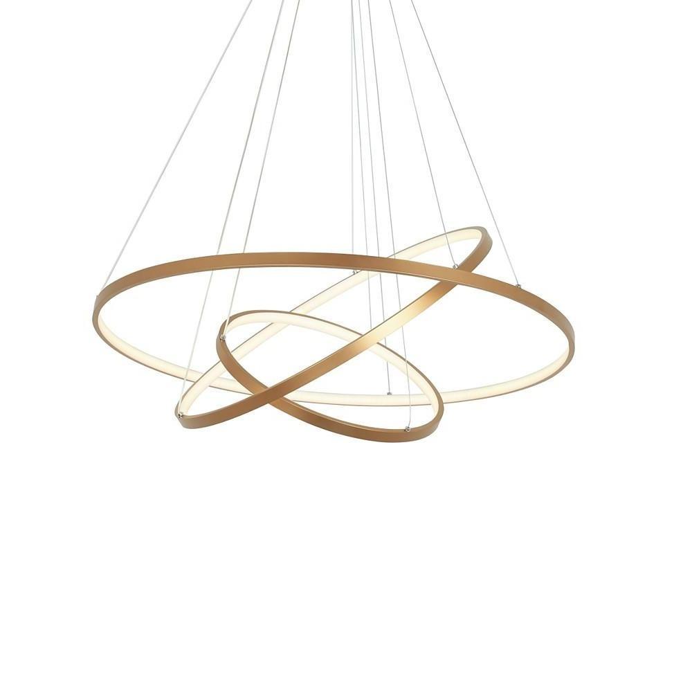 3-Ring Dimmable LED Chandelier – Modern Aluminum Pendant Light
