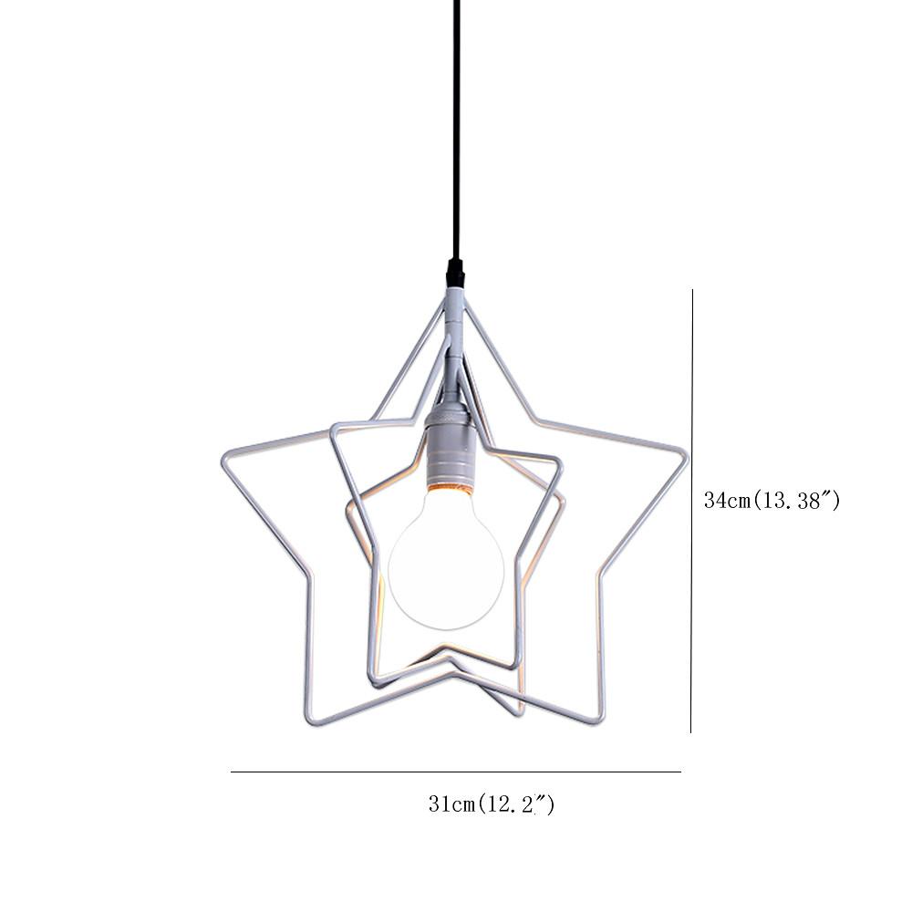 Modern Star Shaped Metal Pendant Light with Adjustable Cord
