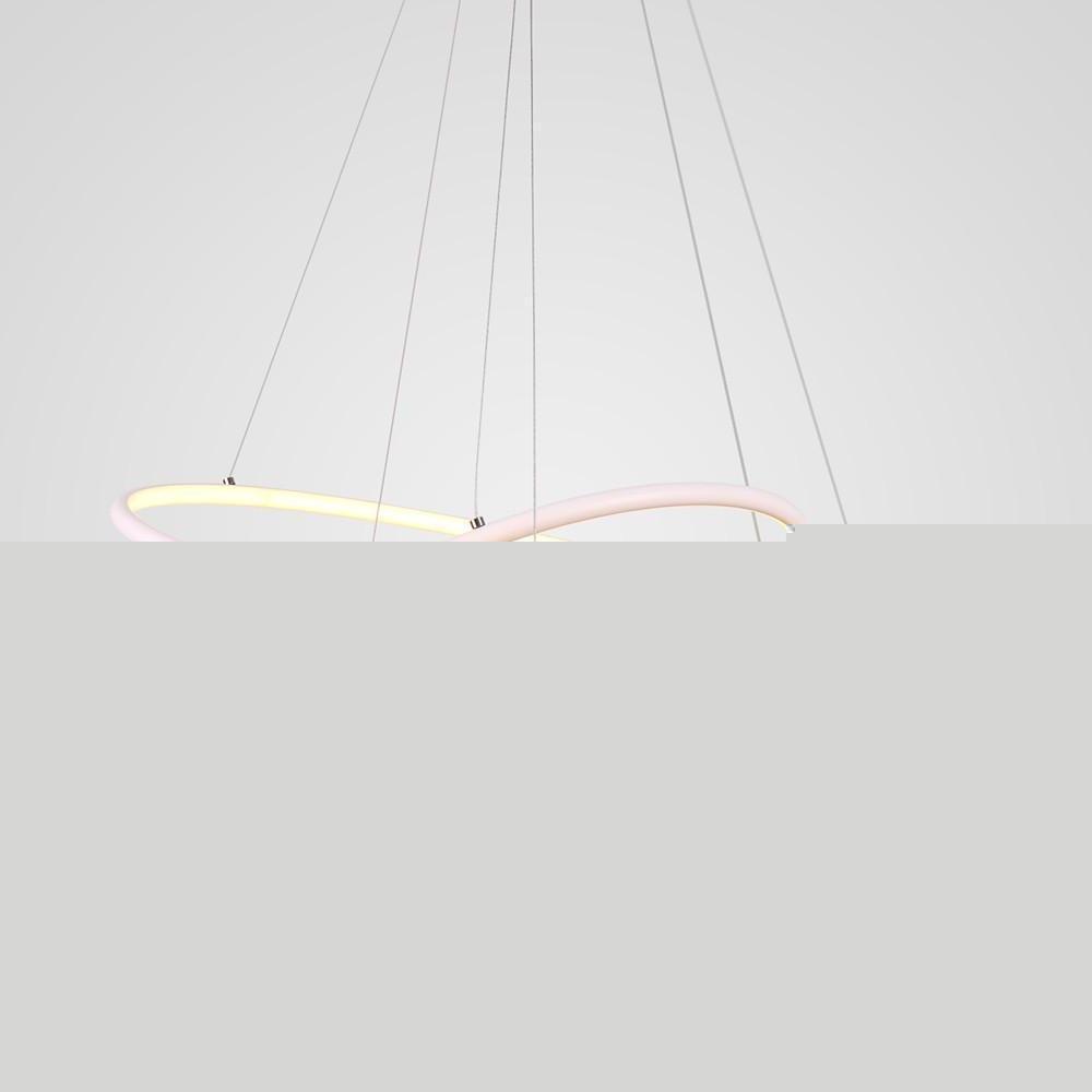 Modern LED Chandelier 2-Ring Geometric Adjustable Pendant Light