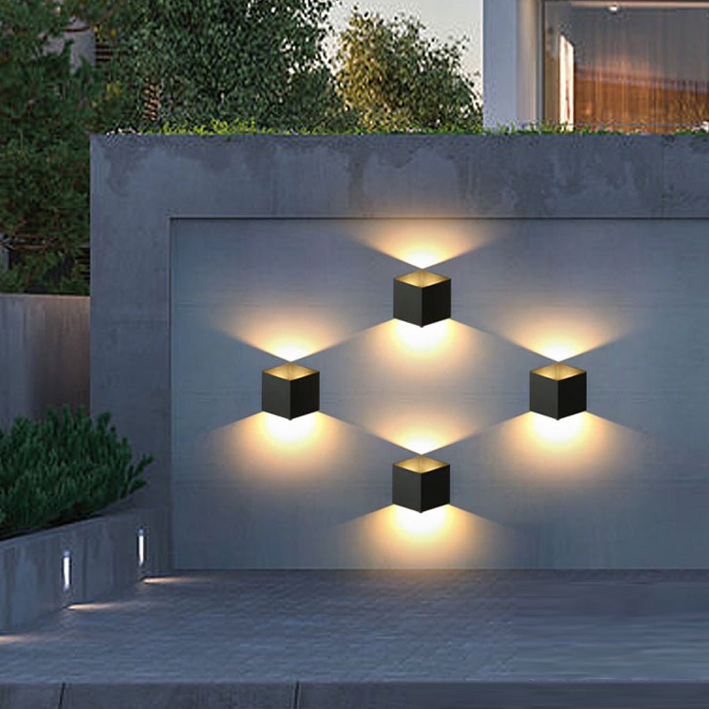 Modern Aluminum Outdoor Wall Light - Waterproof LED Up Down Sconce