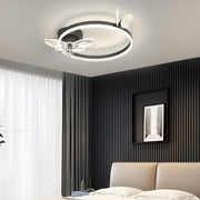 Modern Butterfly Ceiling Fan with Dimmable LED Light - 24 Inch