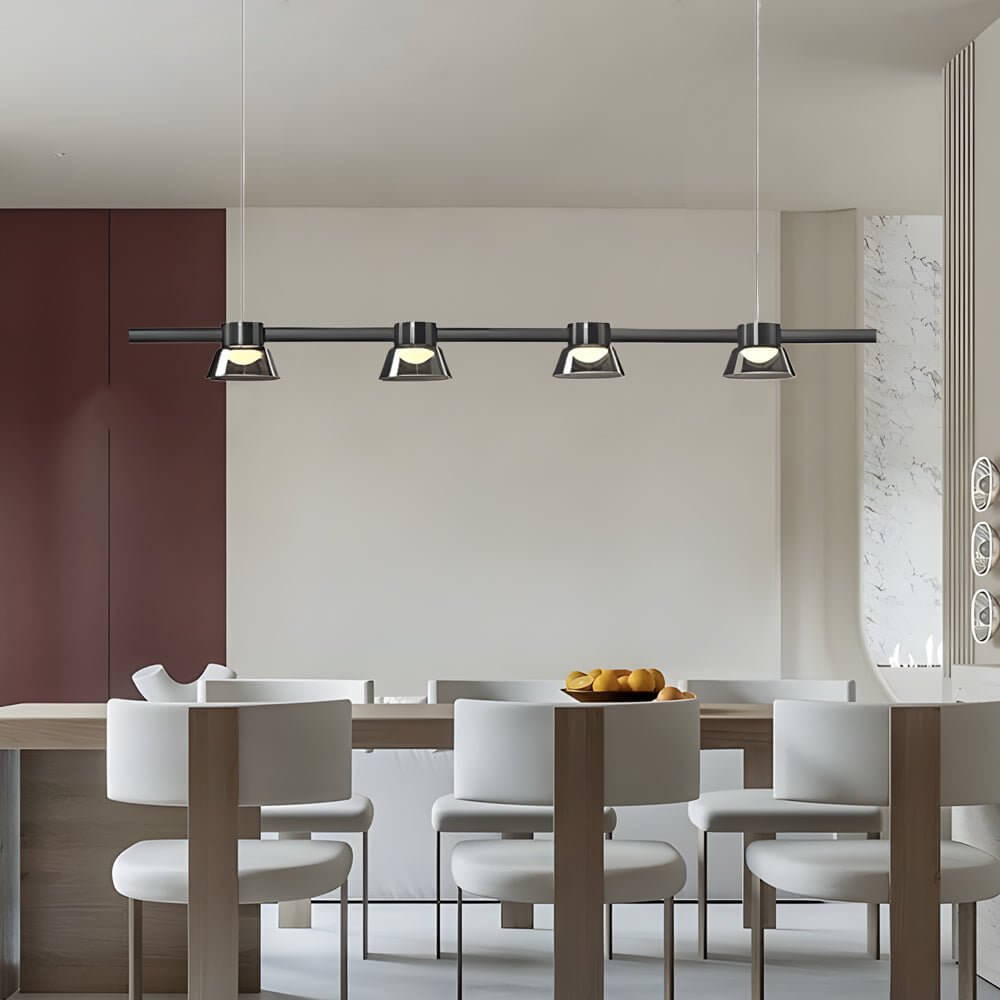 Modern Ring LED Pendant with Smoke Gray Glass Shades