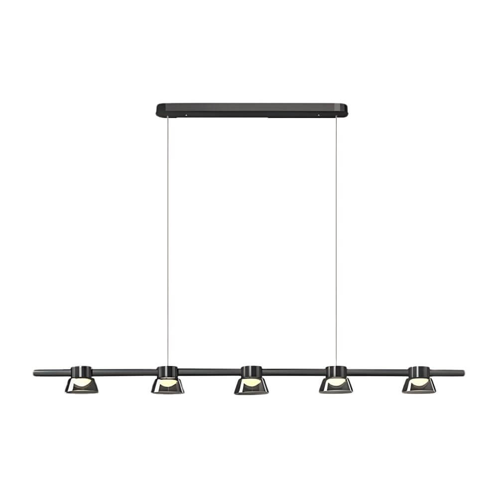 Modern Ring LED Pendant with Smoke Gray Glass Shades