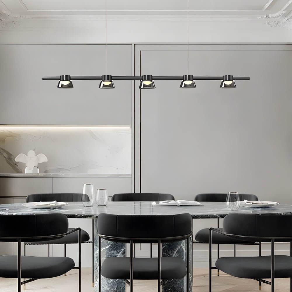 Modern Ring LED Pendant with Smoke Gray Glass Shades