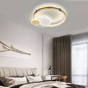 Modern Crystal Ring LED Ceiling Light with Three-Step Dimming
