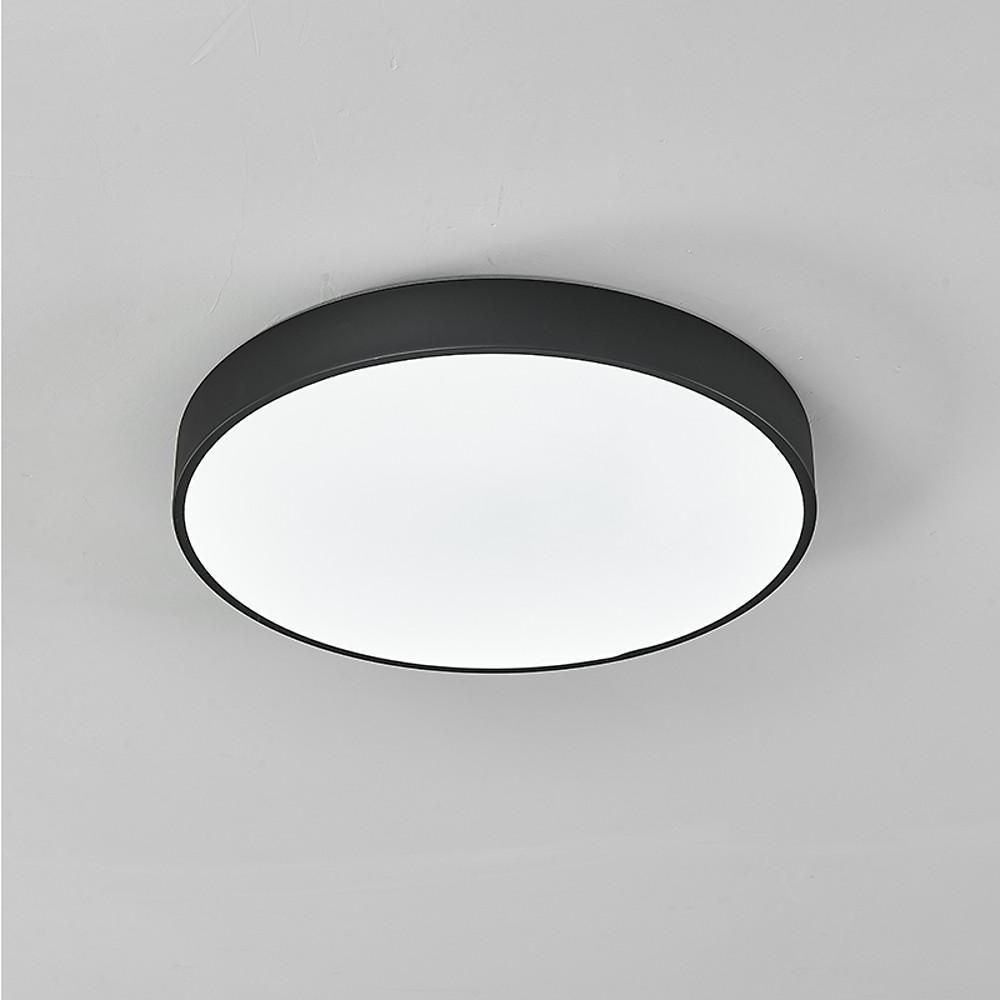 Ultra-Thin Round LED Ceiling Light Flush Mount Wood Frame