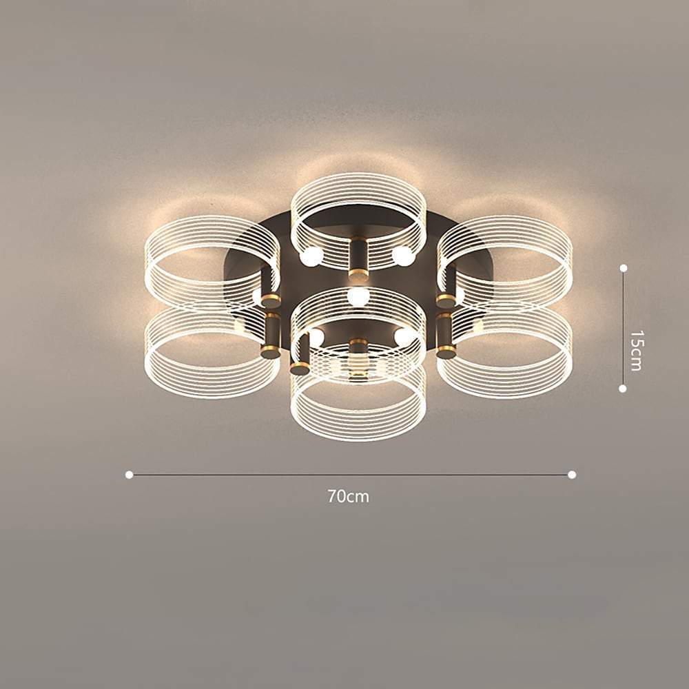 Modern Circular LED Flush Mount Ceiling Light - Metal Frame
