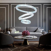 Modern Geometric Circle Crystal Chandelier LED Ceiling Light