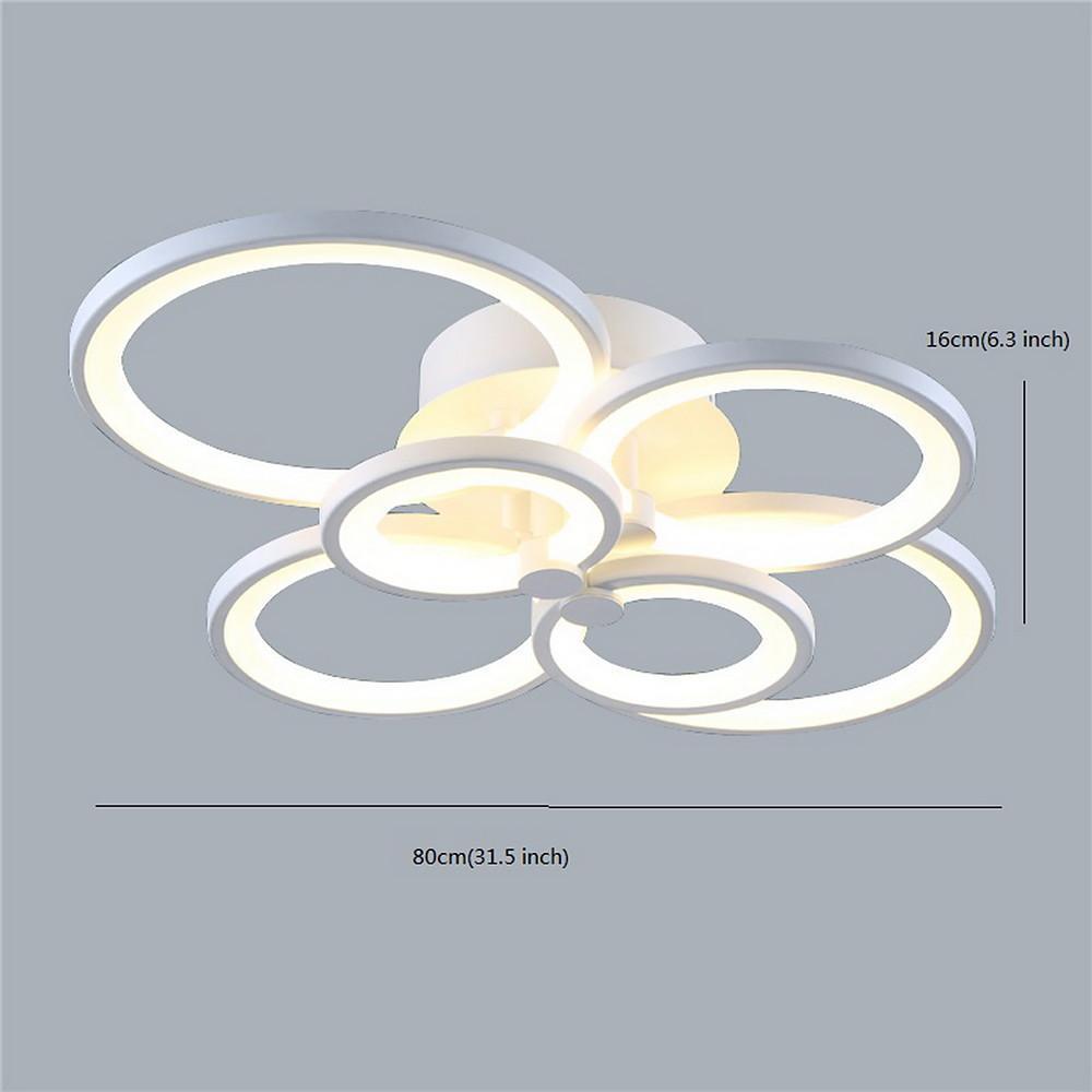 Multi-Circle Dimmable LED Semi-Flush Mount Ceiling Light