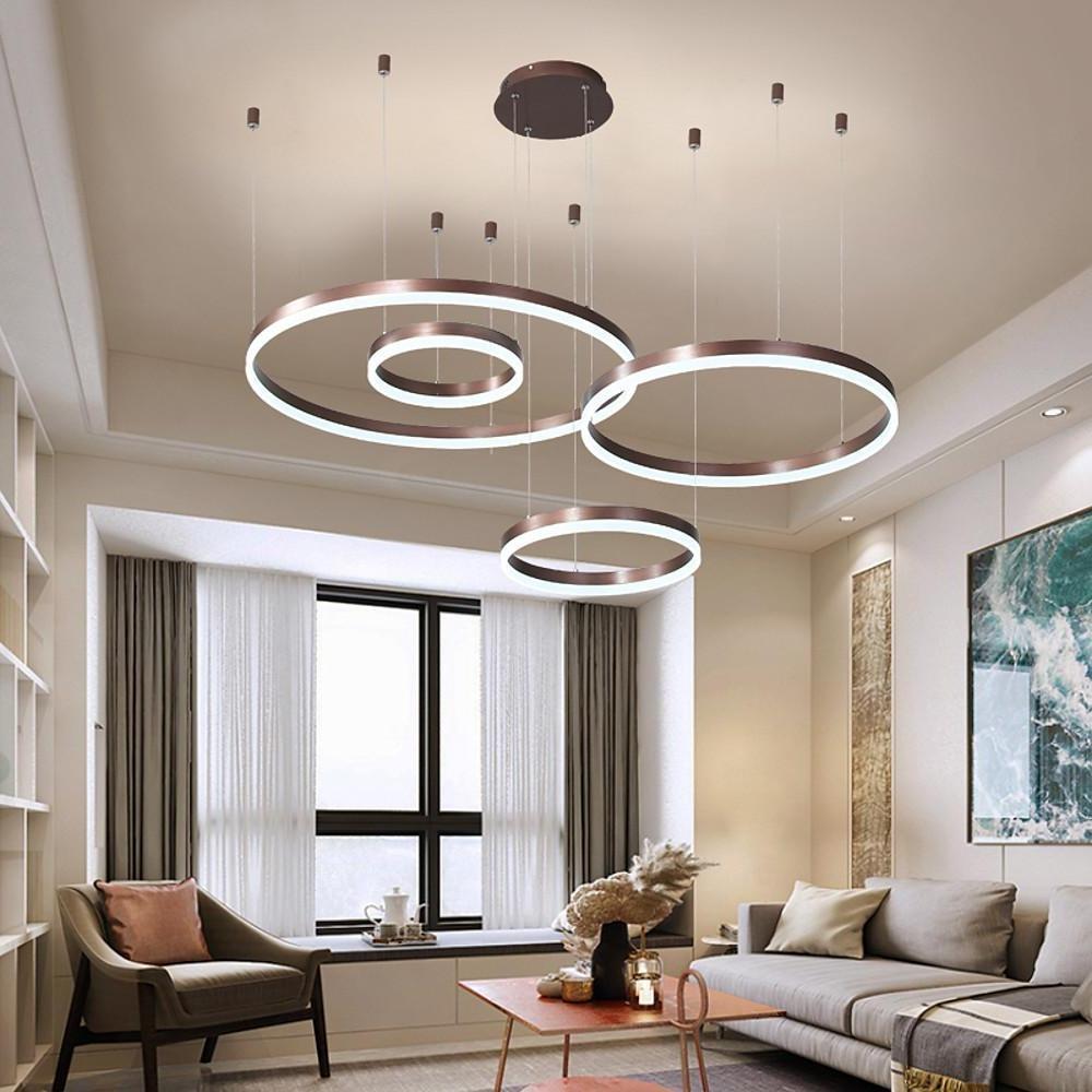 Modern Circle Aluminum Chandelier with Adjustable LED Light