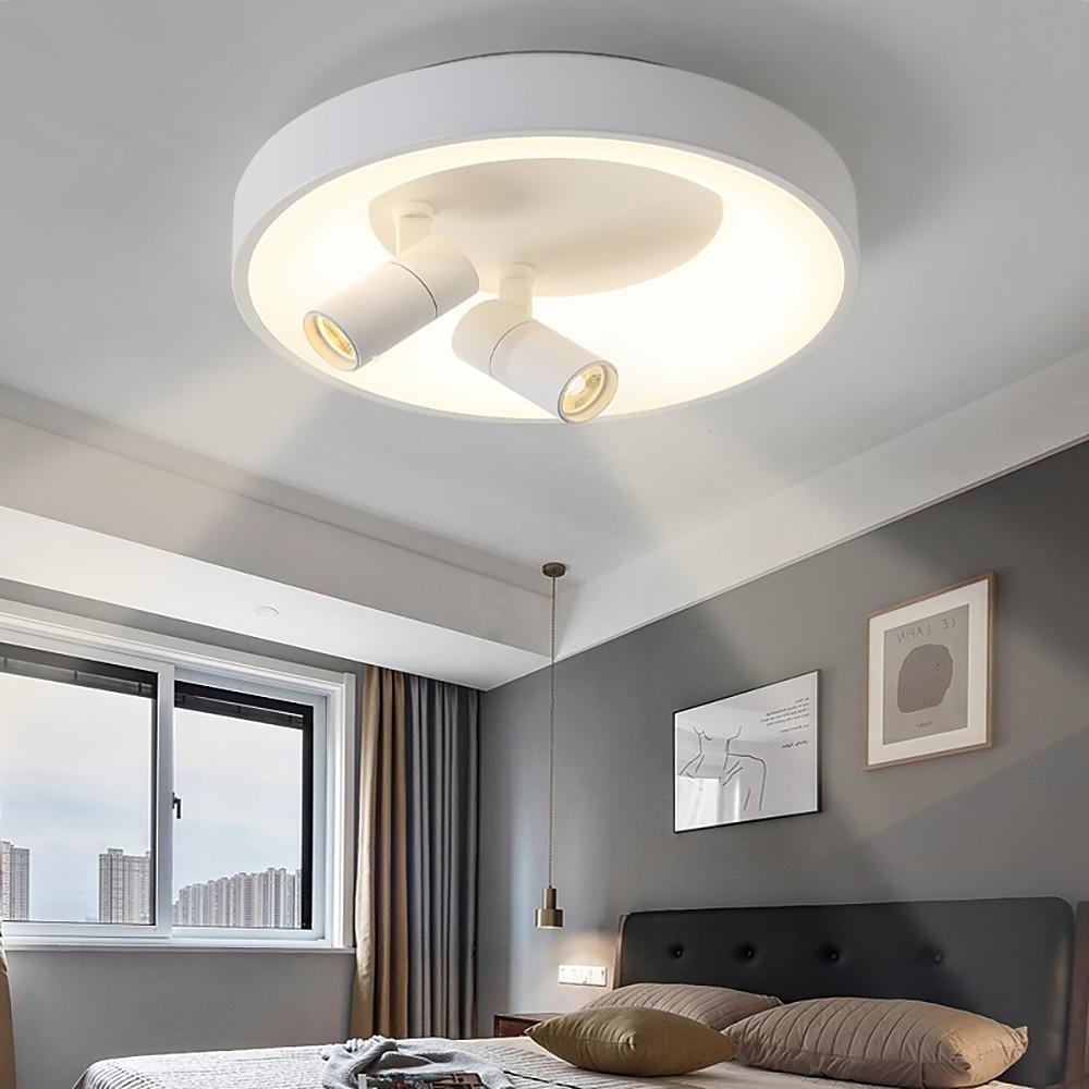 Modern LED Circle Flush Mount Light in White & Black