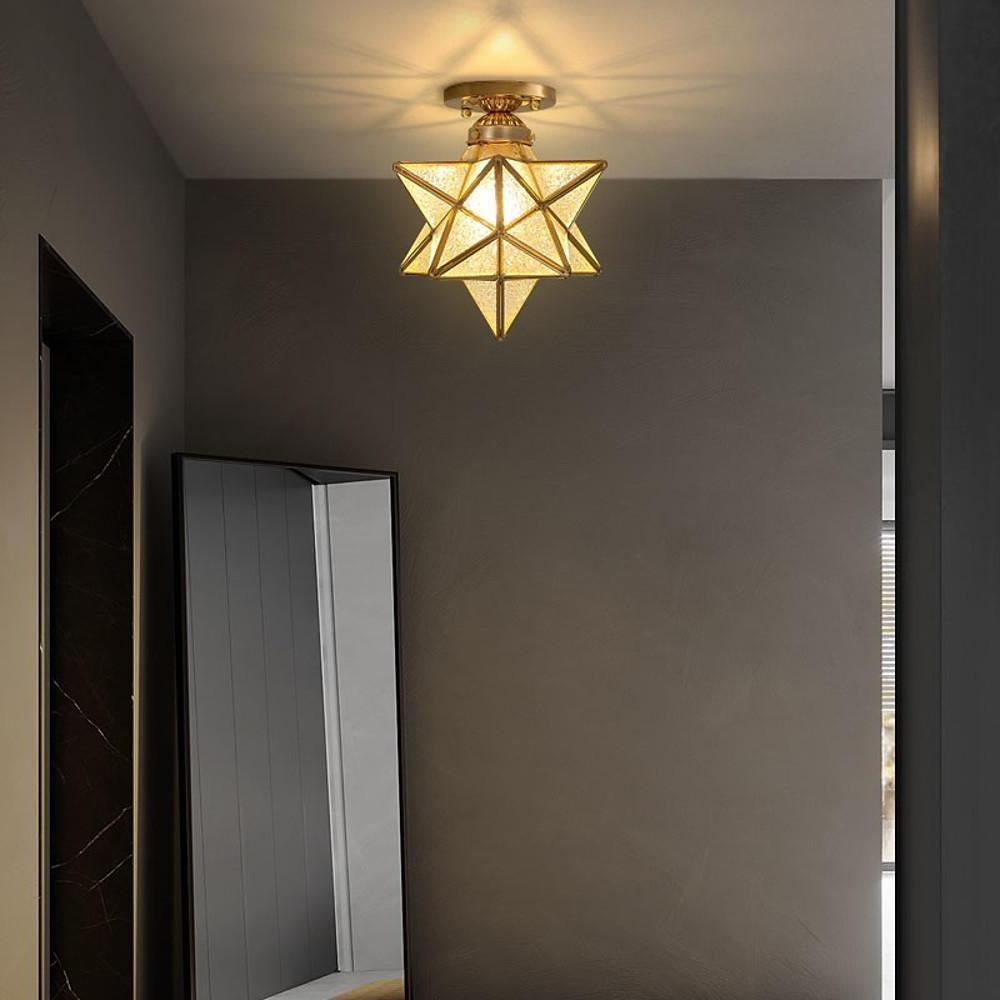 Multi-Pointed Star Semi-Flush Mount Ceiling Light - Metal & Glass
