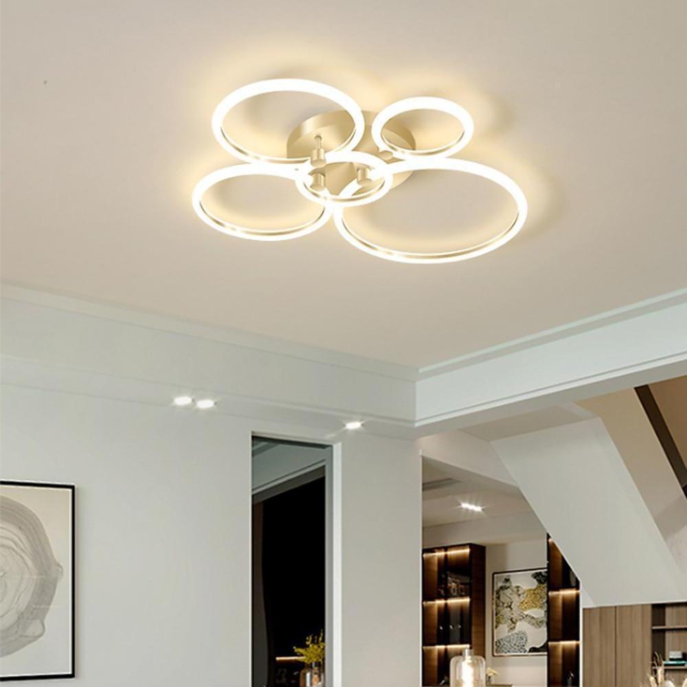 Modern Circular Ring LED Flush Mount Ceiling Light with Remote