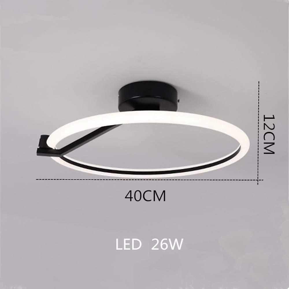 Modern Ring LED Flush Mount Ceiling Light - Metal & Acrylic