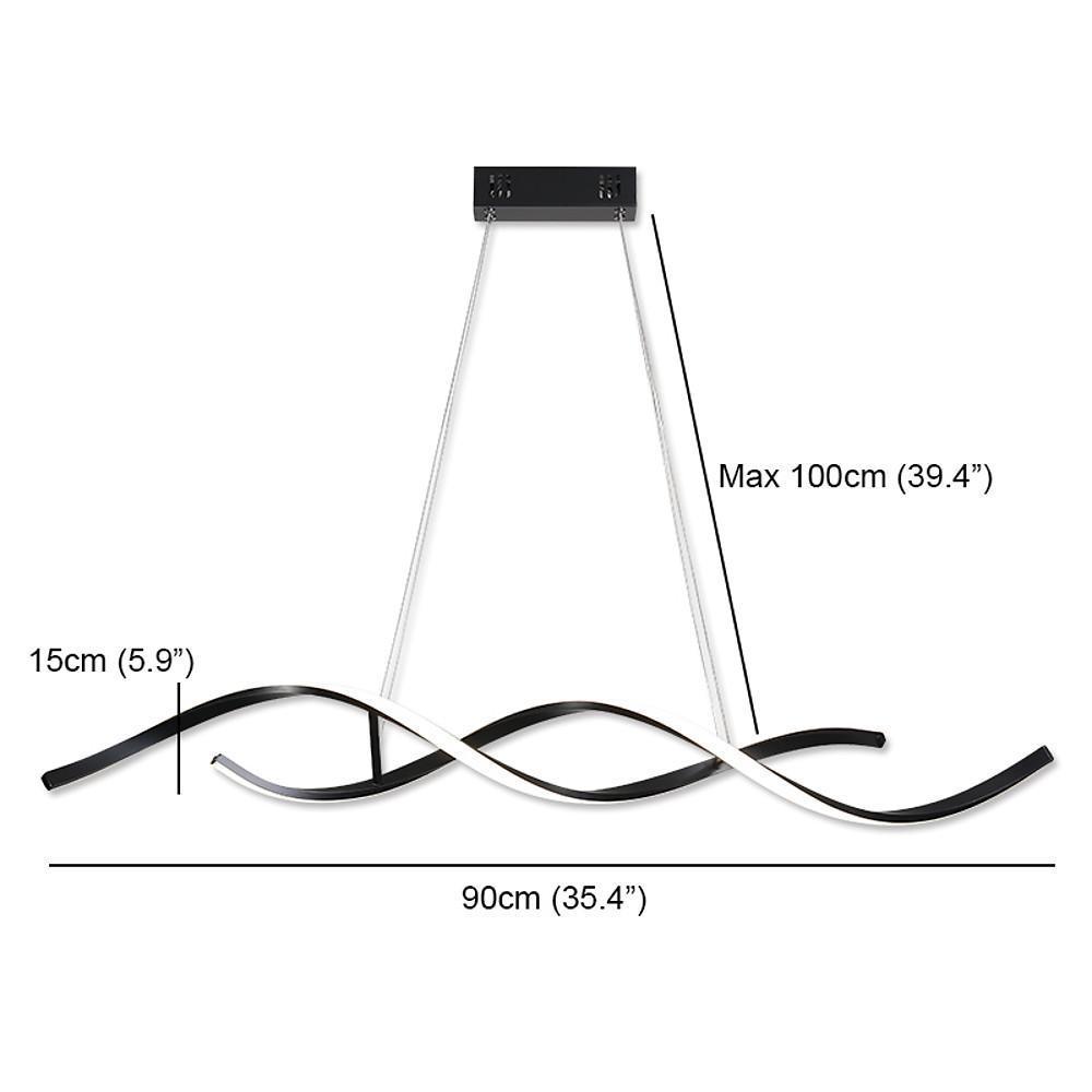 Wave Design Modern Pendant Light Metal & PVC Minimalist Ceiling Lamp