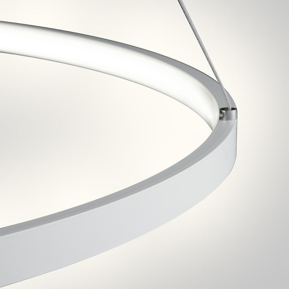 Modern Ring Pendant Light 30W LED Dimmable Black Metal Acrylic