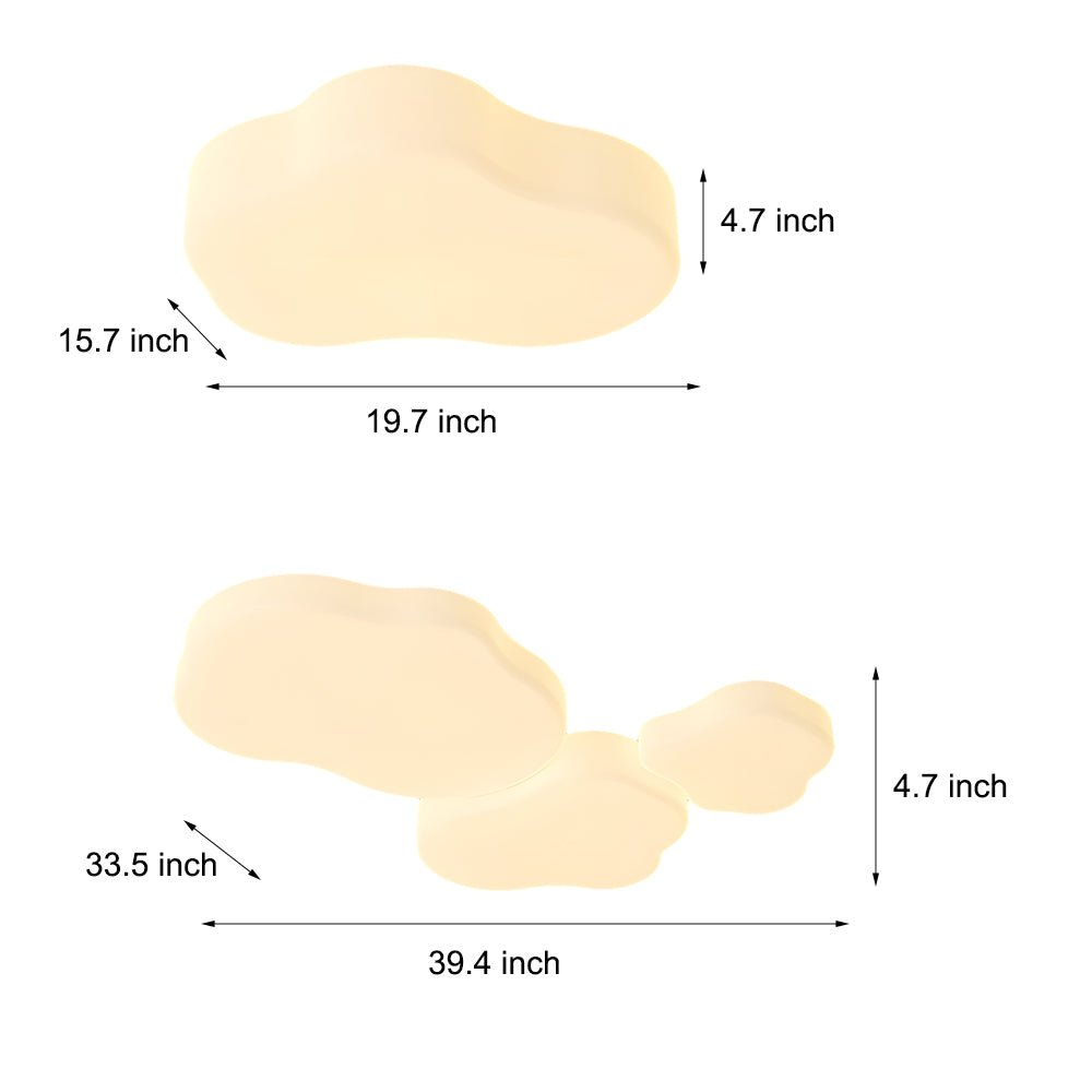 Cloud Design LED Flush Mount Ceiling Light with 3-Step Dimming