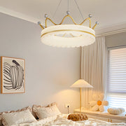 Modern Crown Pendant Light with Three-Step Dimming - Gold & White