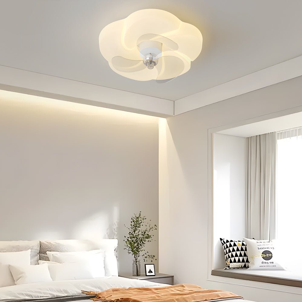 Modern Flower LED Ceiling Fan Light with Remote Control