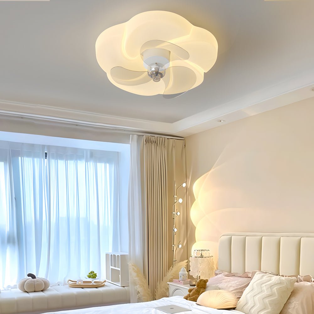 Modern Flower LED Ceiling Fan Light with Remote Control