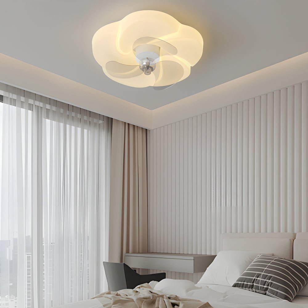 Modern Flower LED Ceiling Fan Light with Remote Control
