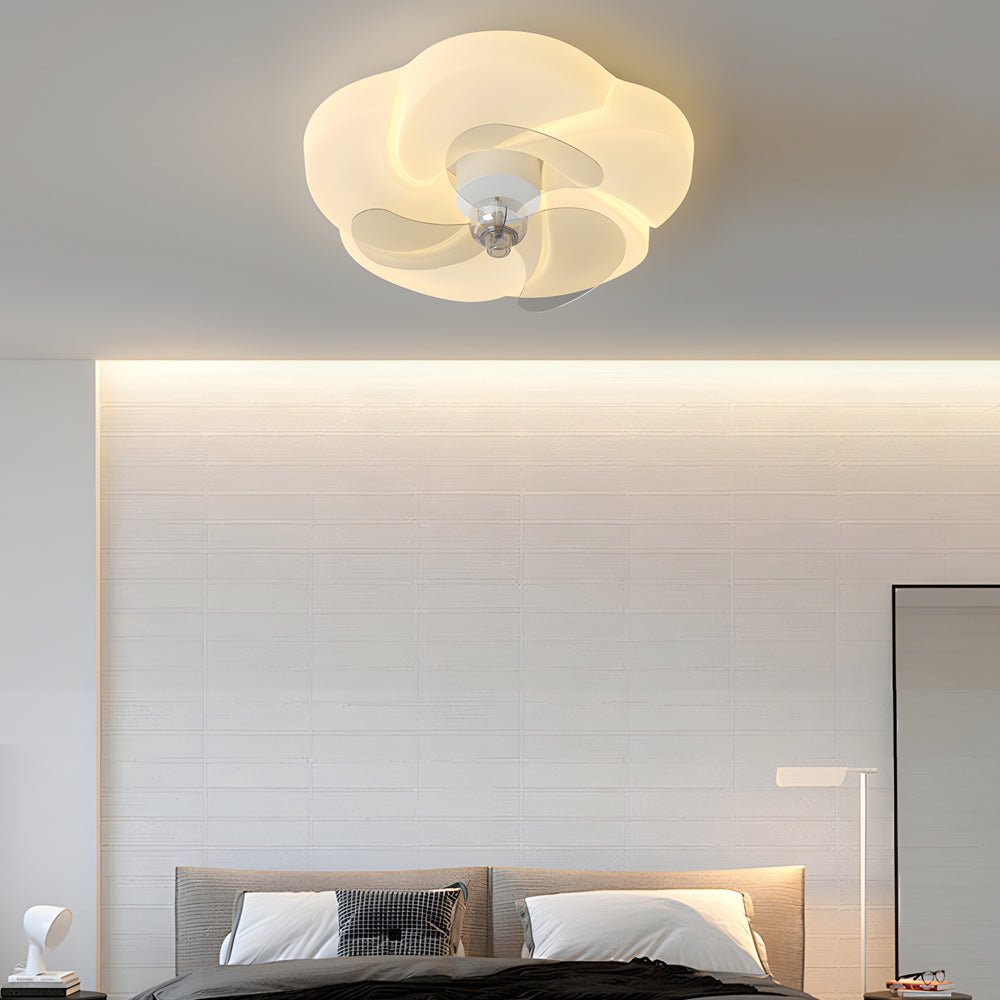 Modern Flower LED Ceiling Fan Light with Remote Control