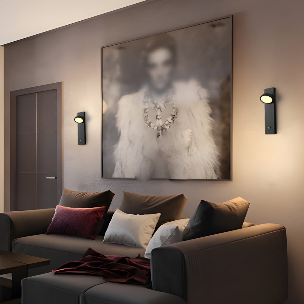 Rotatable Spotlight Wall Lamp with Touch Control - Modern Aluminum