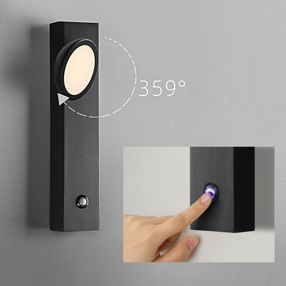 Rotatable Spotlight Wall Lamp with Touch Control - Modern Aluminum