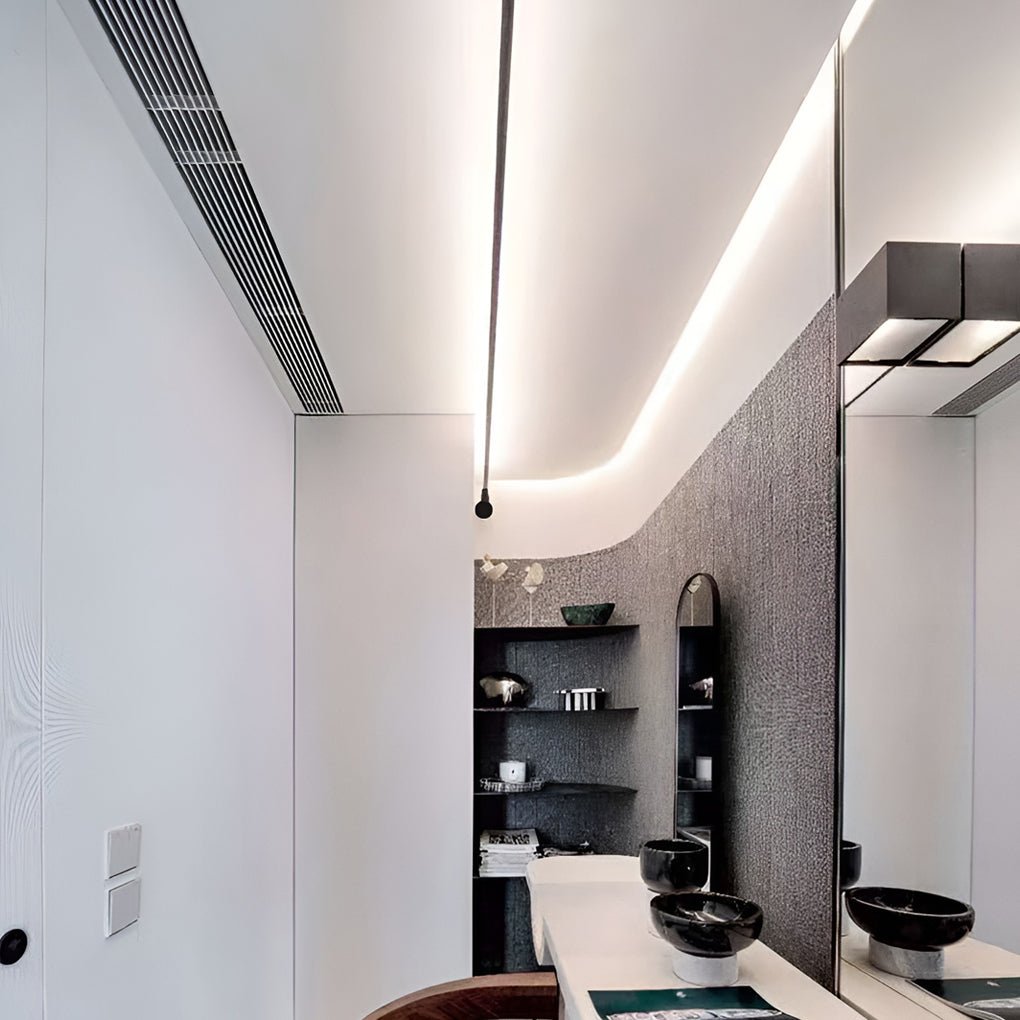 Rotatable Linear LED Ceiling Light | Modern Steel Strip Design