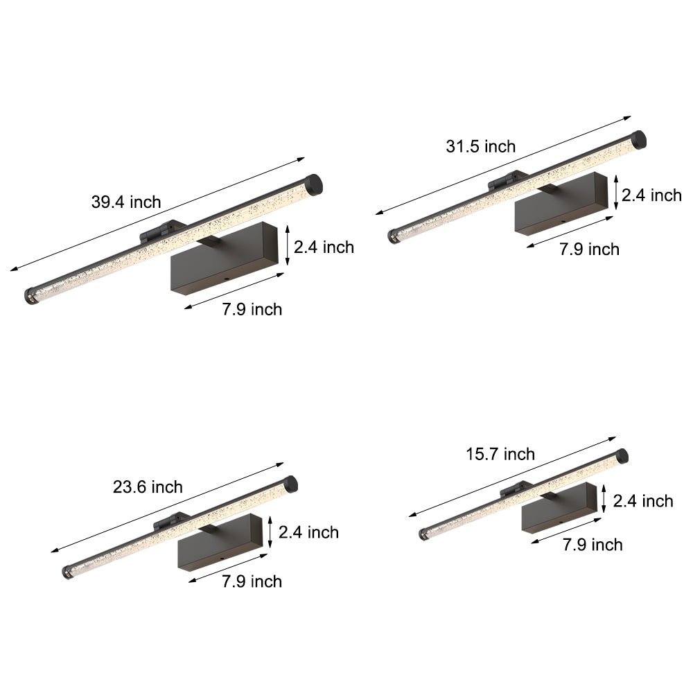 Rotatable Seeded Acrylic LED Bathroom Vanity Light Modern Bath Bar
