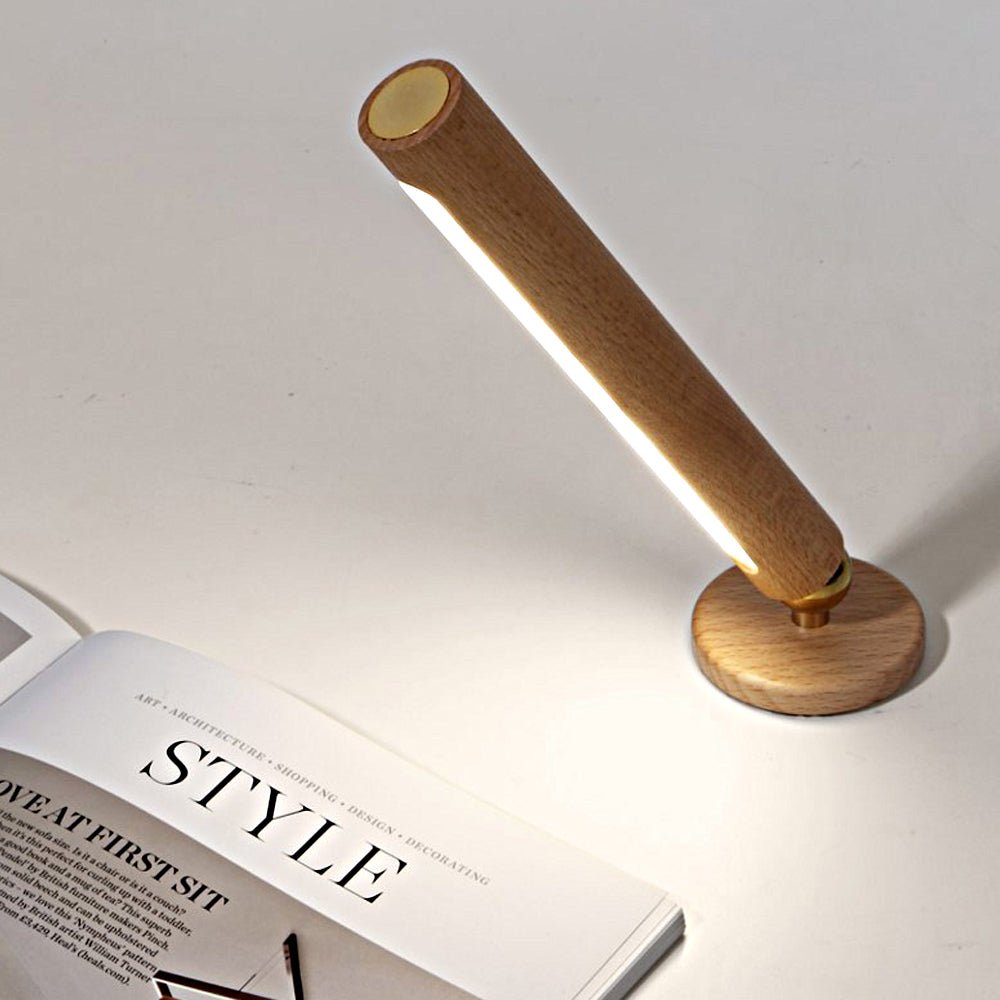 Rotating Wood LED Portable Magnetic USB Touch Night Light
