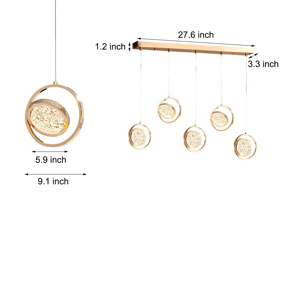 Rotating Acrylic Modern Pendant Light 3-Step Dimming LED