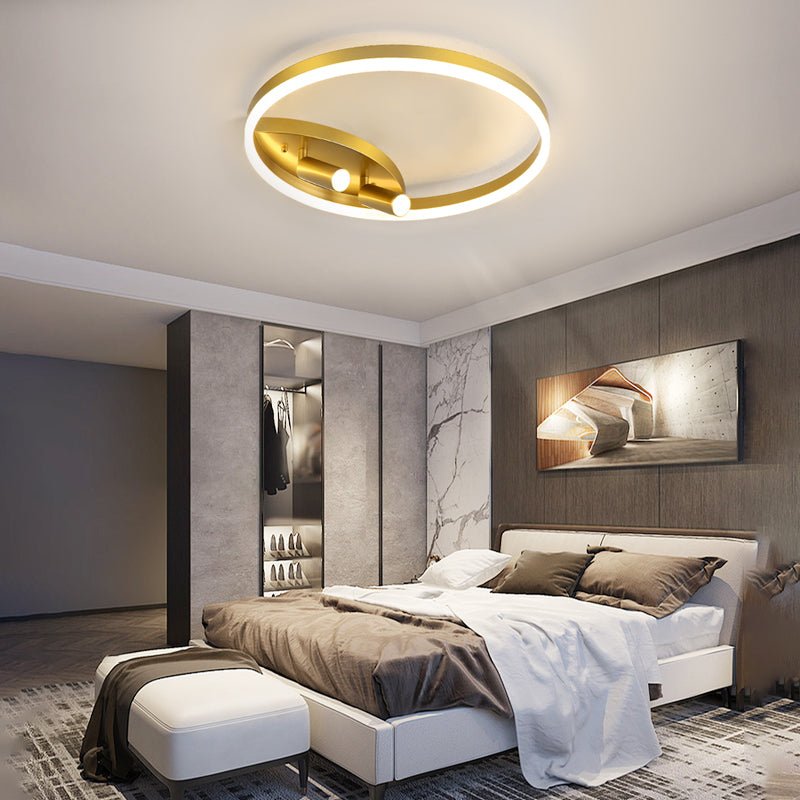 Modern Round LED Ceiling Light with Adjustable Spotlights