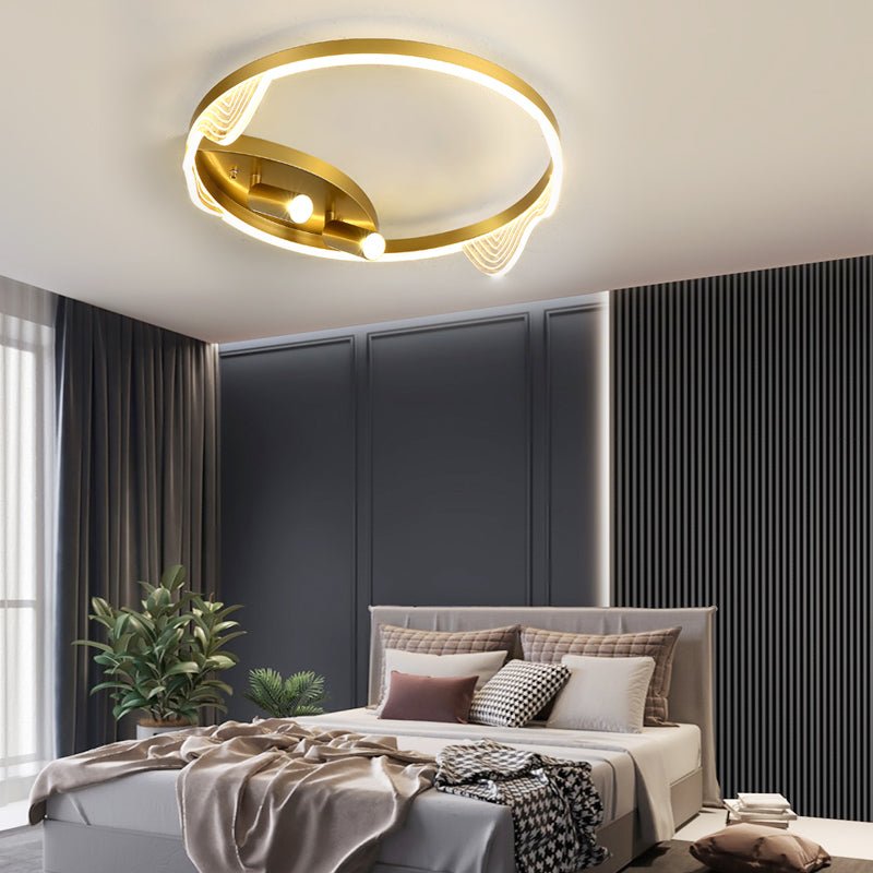 Modern Round LED Ceiling Light with Adjustable Spotlights