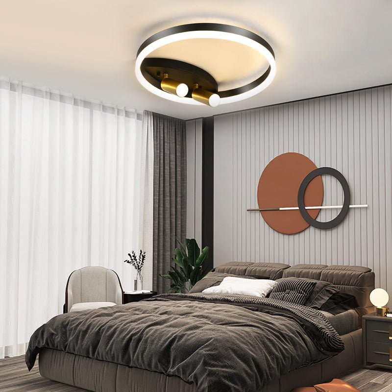 Modern Round LED Ceiling Light with Adjustable Spotlights