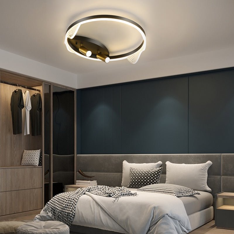 Modern Round LED Ceiling Light with Adjustable Spotlights