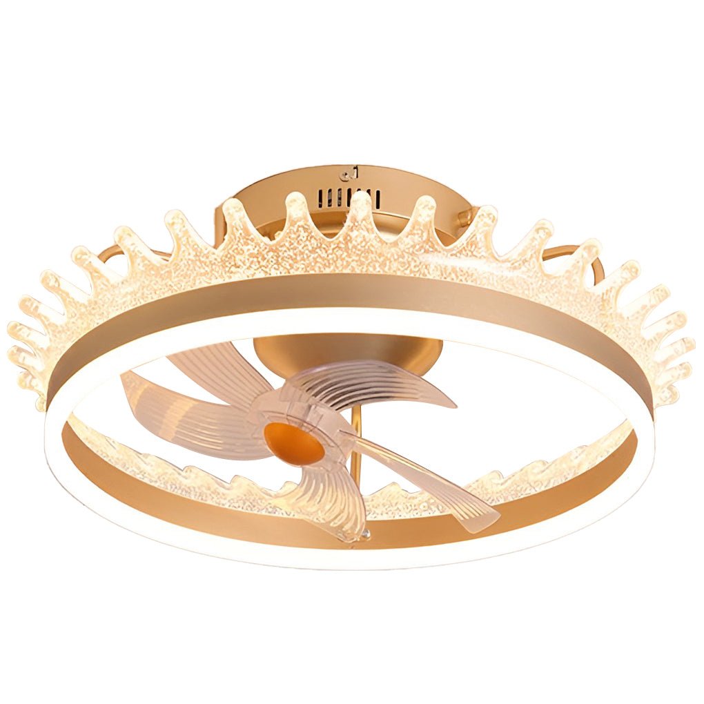 360° Rotating Dimmable Silent Ceiling Fan Light with LED