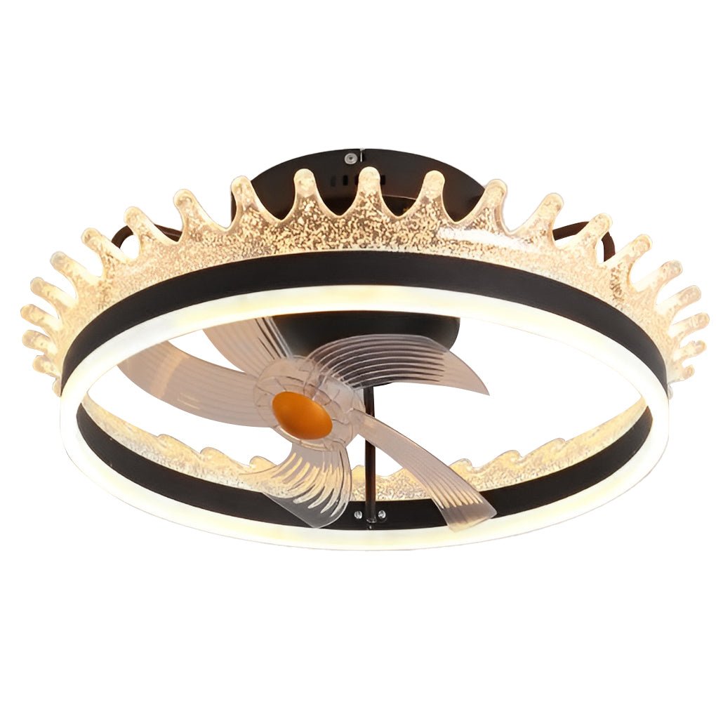 360° Rotating Dimmable Silent Ceiling Fan Light with LED