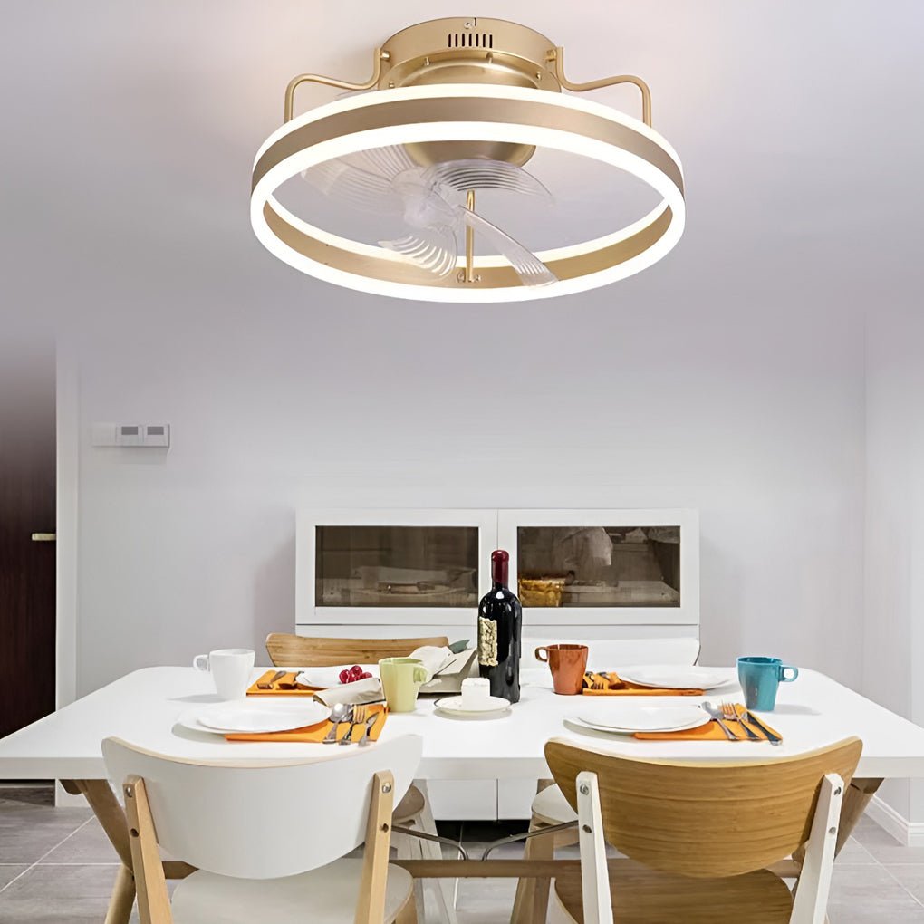 360° Rotating Dimmable Silent Ceiling Fan Light with LED