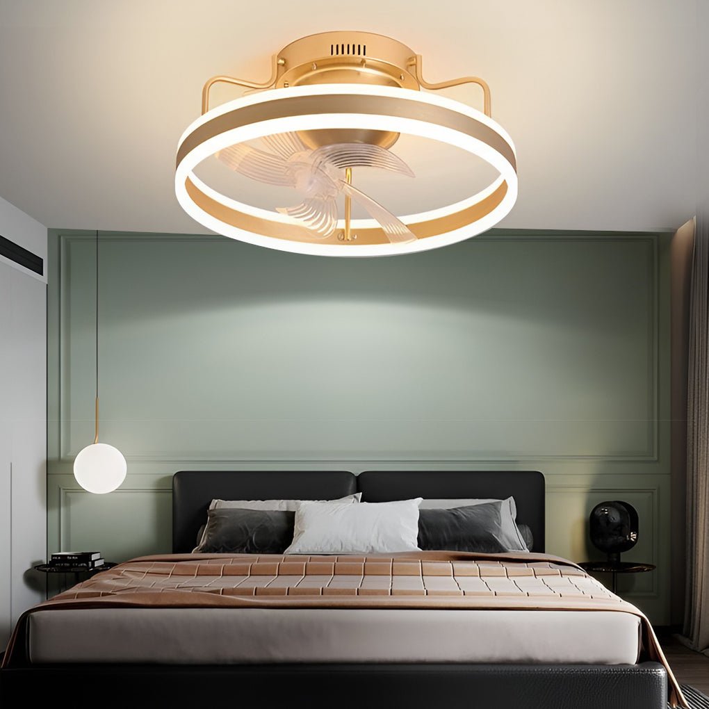 360° Rotating Dimmable Silent Ceiling Fan Light with LED