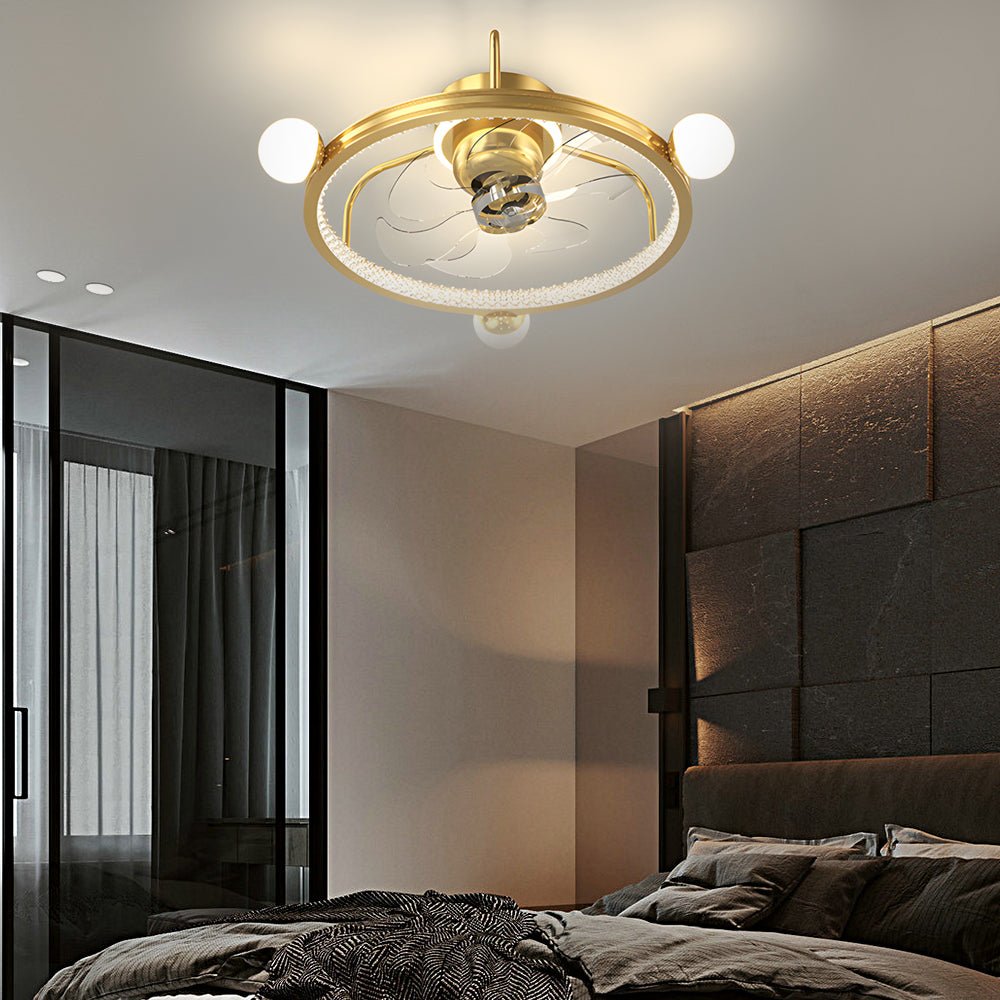 Modern Bladeless Ceiling Fan Light with Acrylic Accents