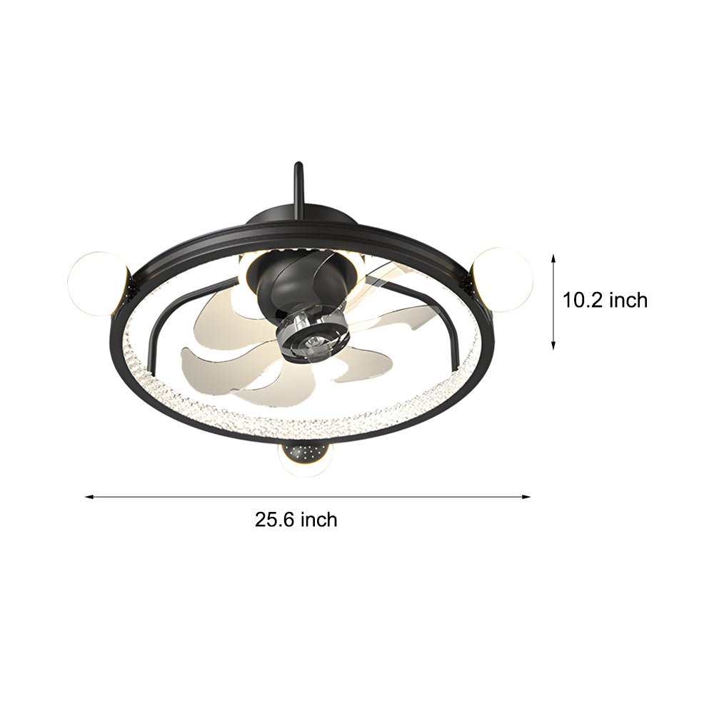 Modern Bladeless Ceiling Fan Light with Acrylic Accents