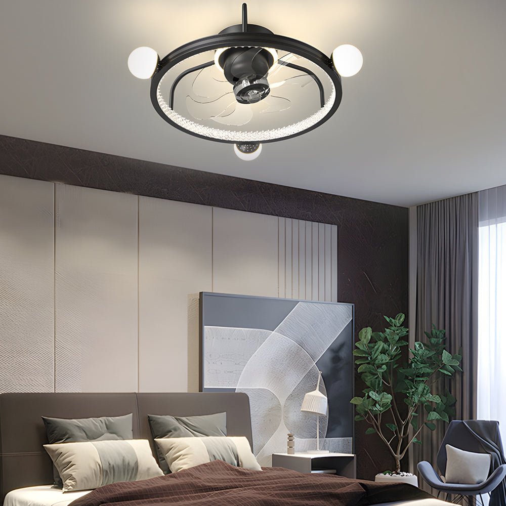 Modern Bladeless Ceiling Fan Light with Acrylic Accents