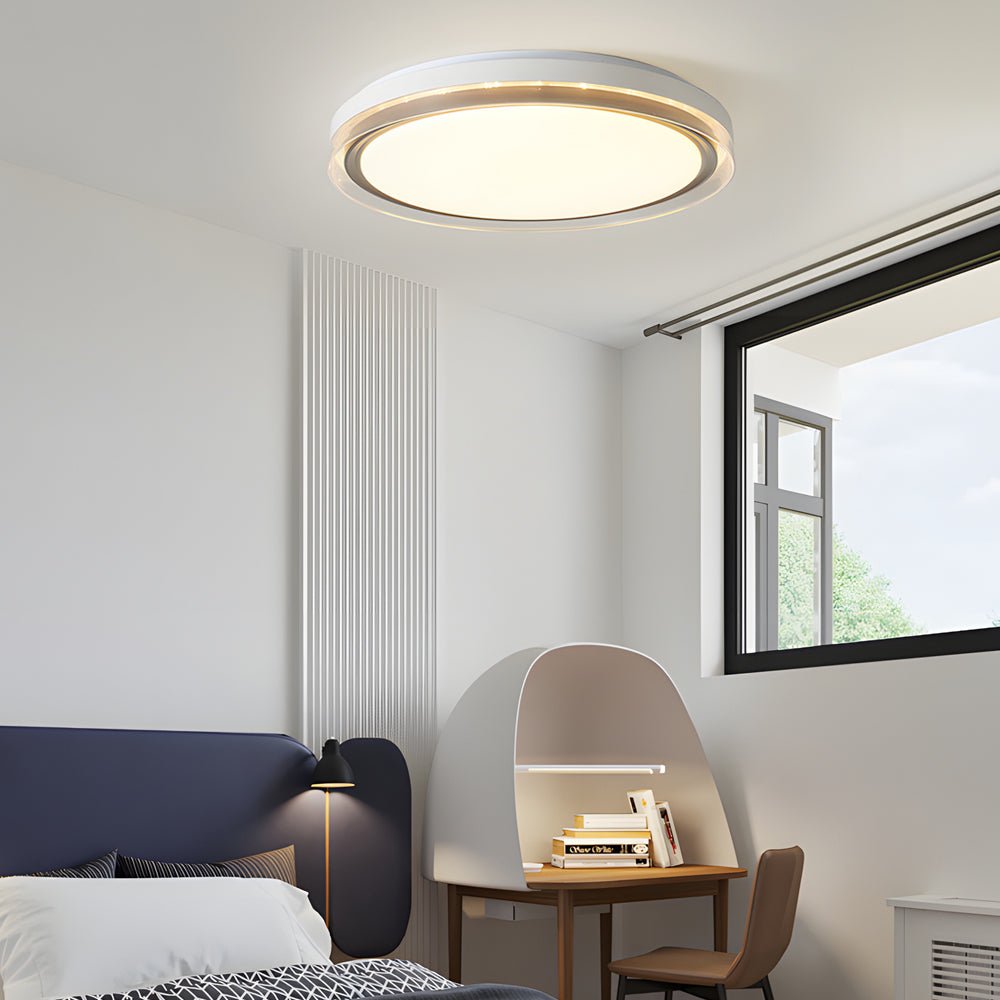 Modern Round Acrylic LED Flush Mount Ceiling Light with 3-Step Dimming